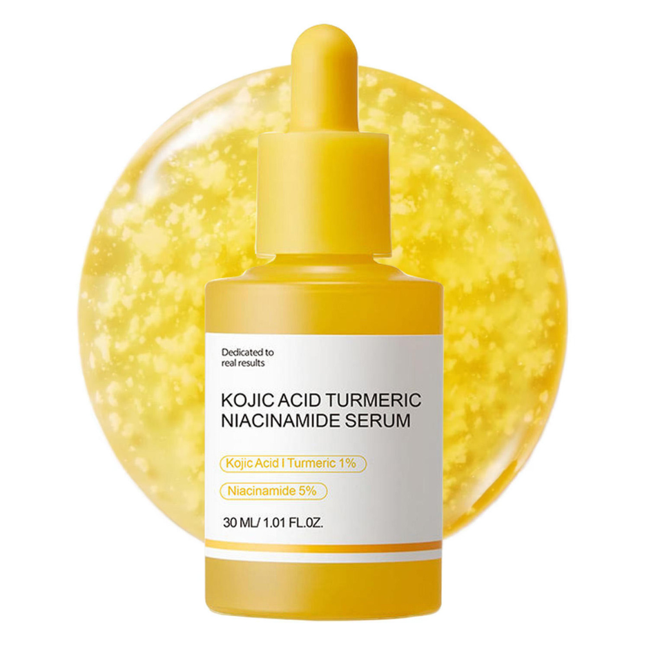 Sérum au curcuma, texture dorée, soin visage éclat naturel
