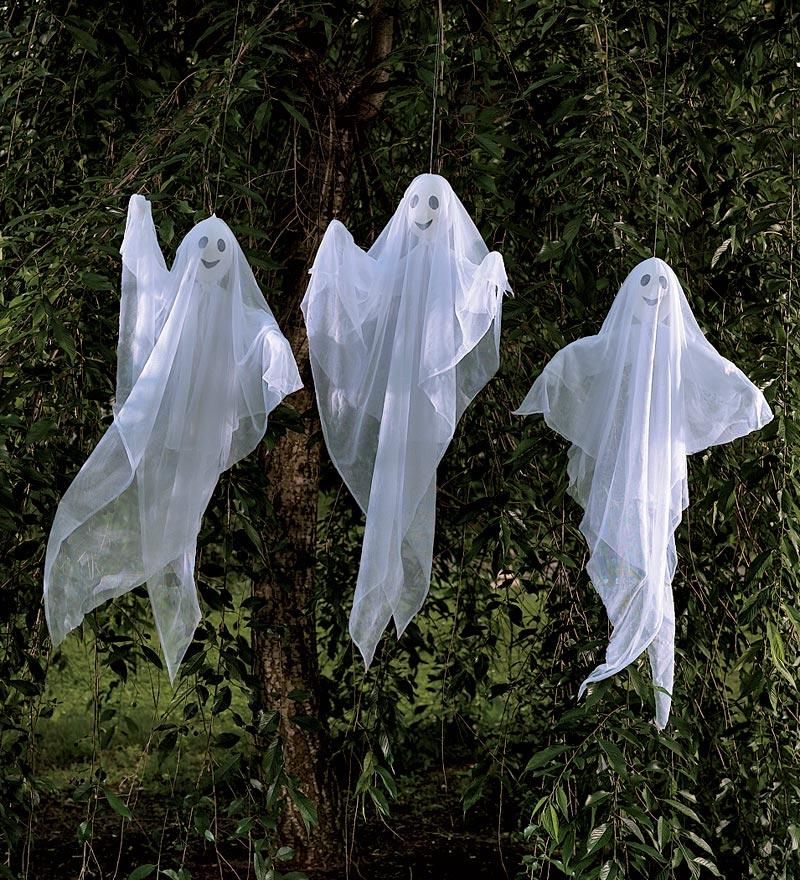Lot de 3 fantômes squelettes suspendus, décoration Halloween