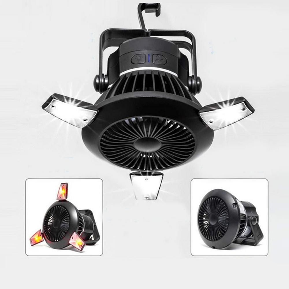 Lanterne Solaire LED Portable avec Ventilateur et Crochet - vue détaillée