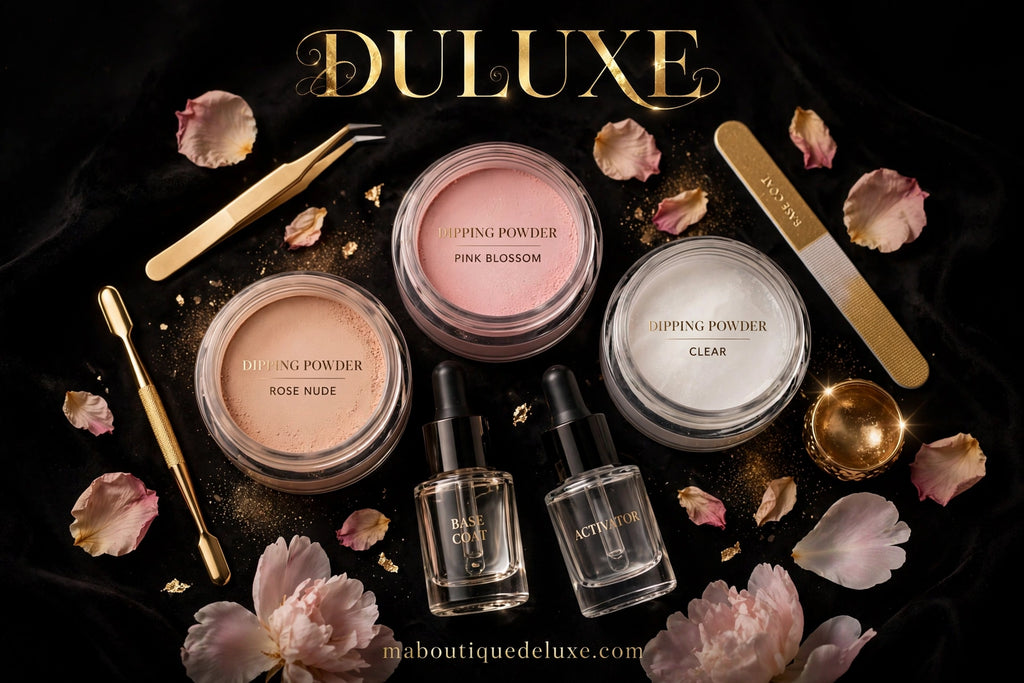 Poudre Dipping MEET ACROSS — avant le rituel beauté, accessoires dorés
