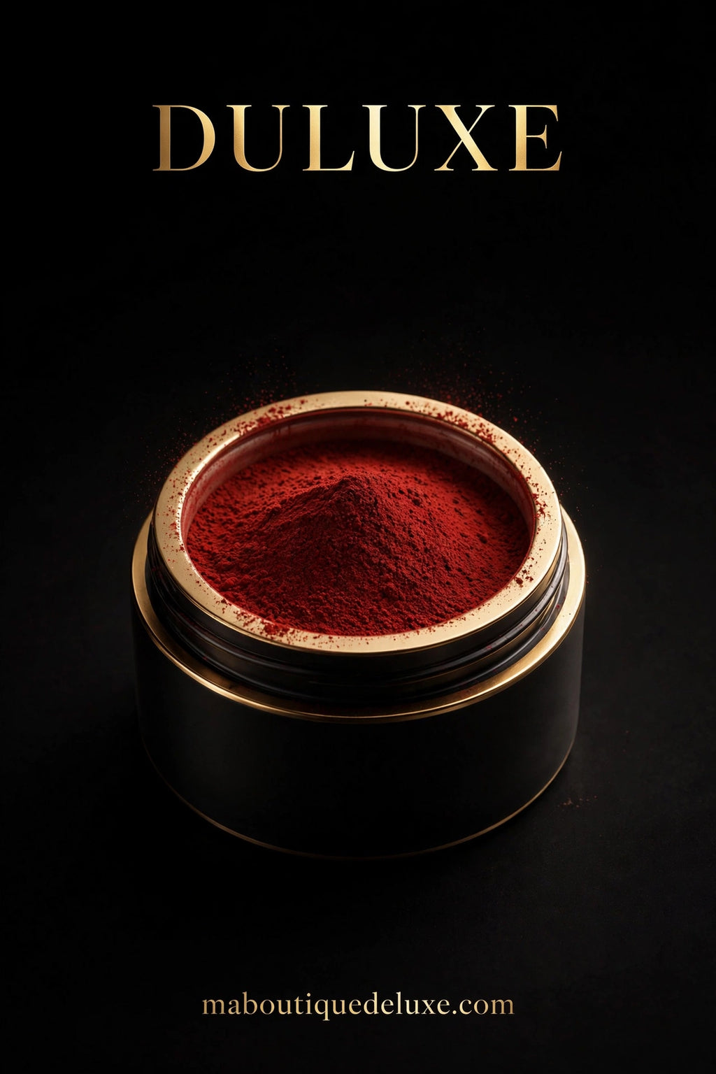 Poudre Dipping MEET ACROSS — vue épurée fond noir, très premium