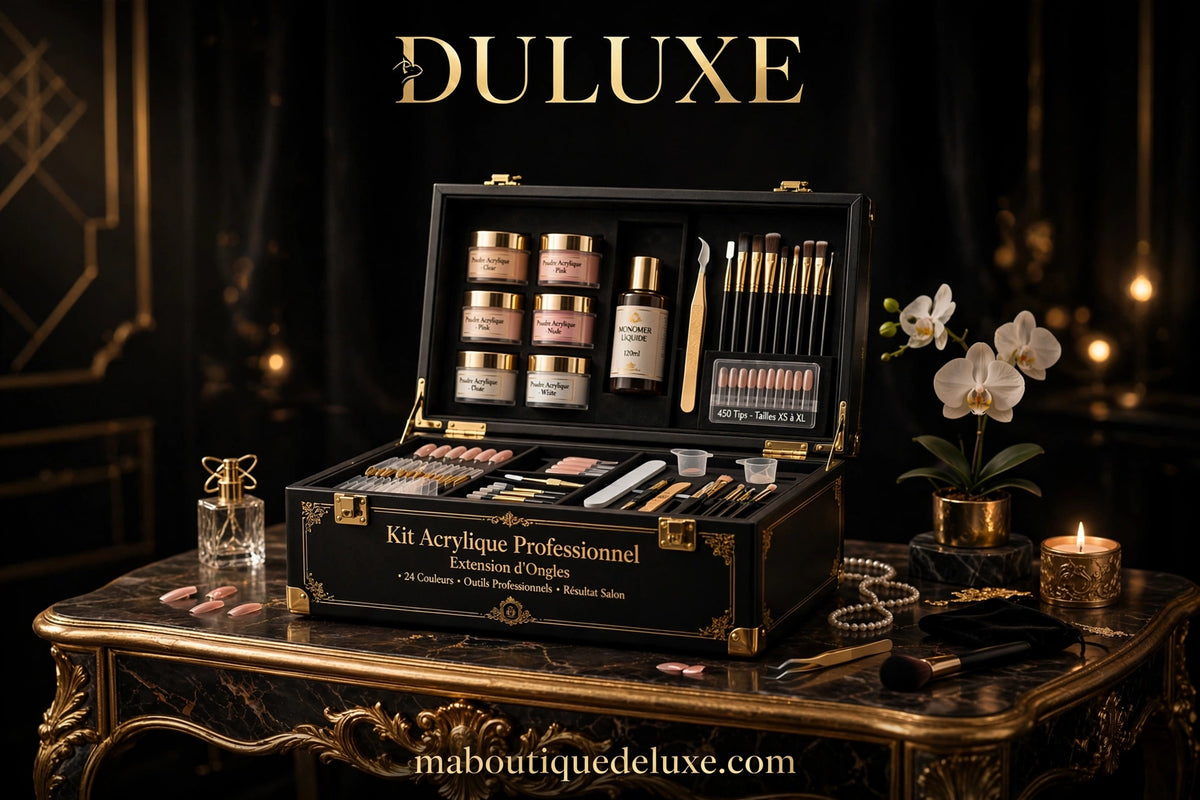 Kit Acrylique Professionnel pour Extension d'Ongles — ambiance salon de beauté élégant
