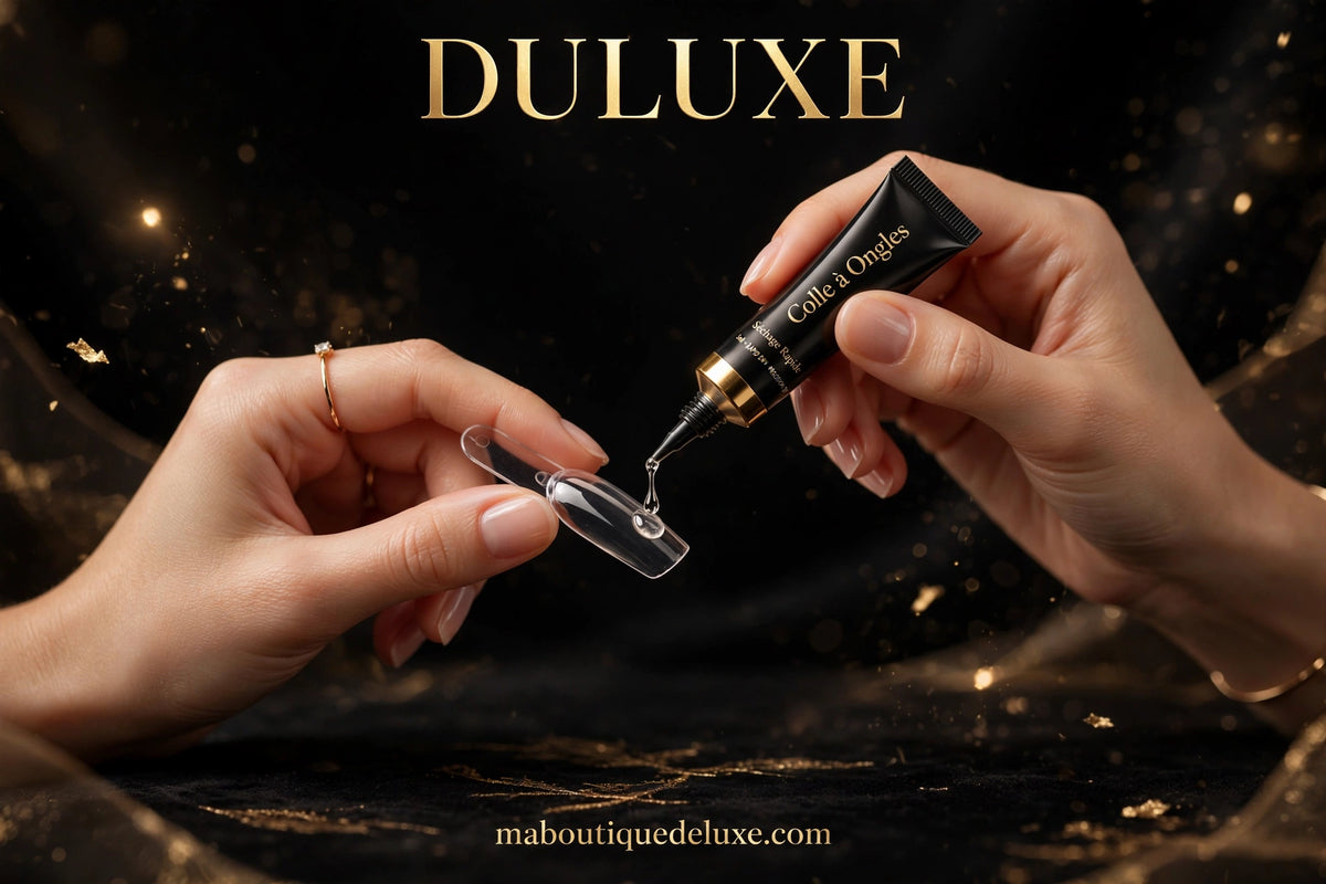 Colle à Ongles Séchage Rapide KJM — en situation d'usage, application précise sur capsule