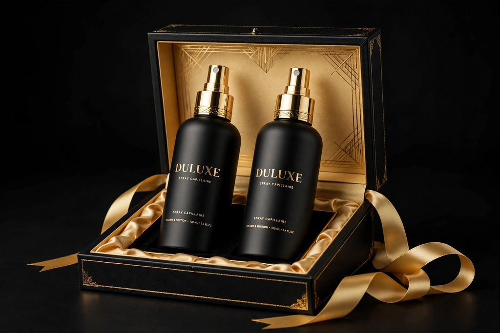 Duo Spray Volumisant DULUXE – 2 flacons en écrin noir et doré