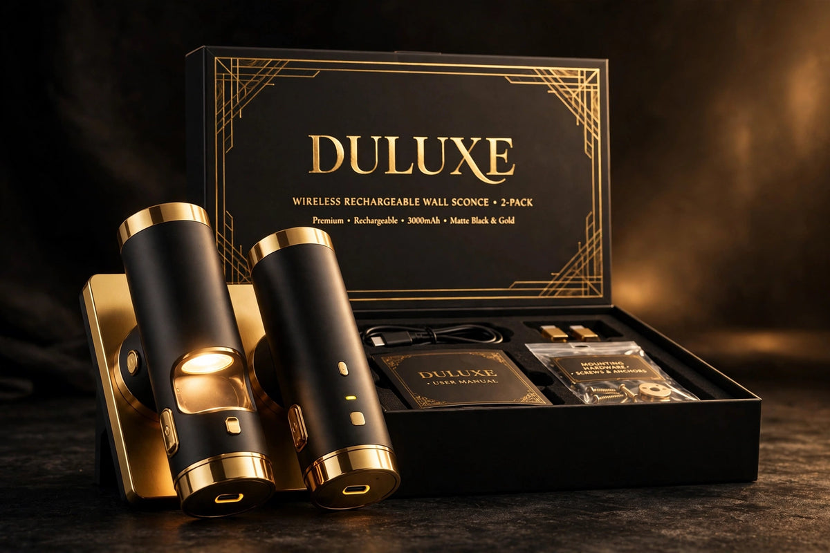 Appliques murales avec leur boîte premium noire et dorée DULUXE