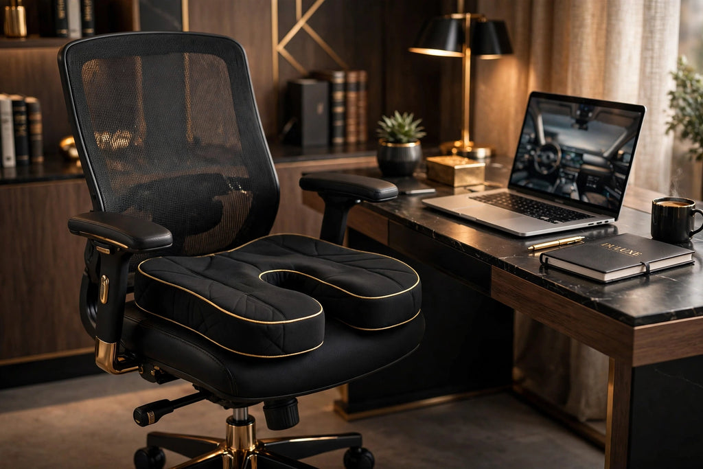 Coussin d'assise sur une chaise de bureau dans un poste de travail élégant