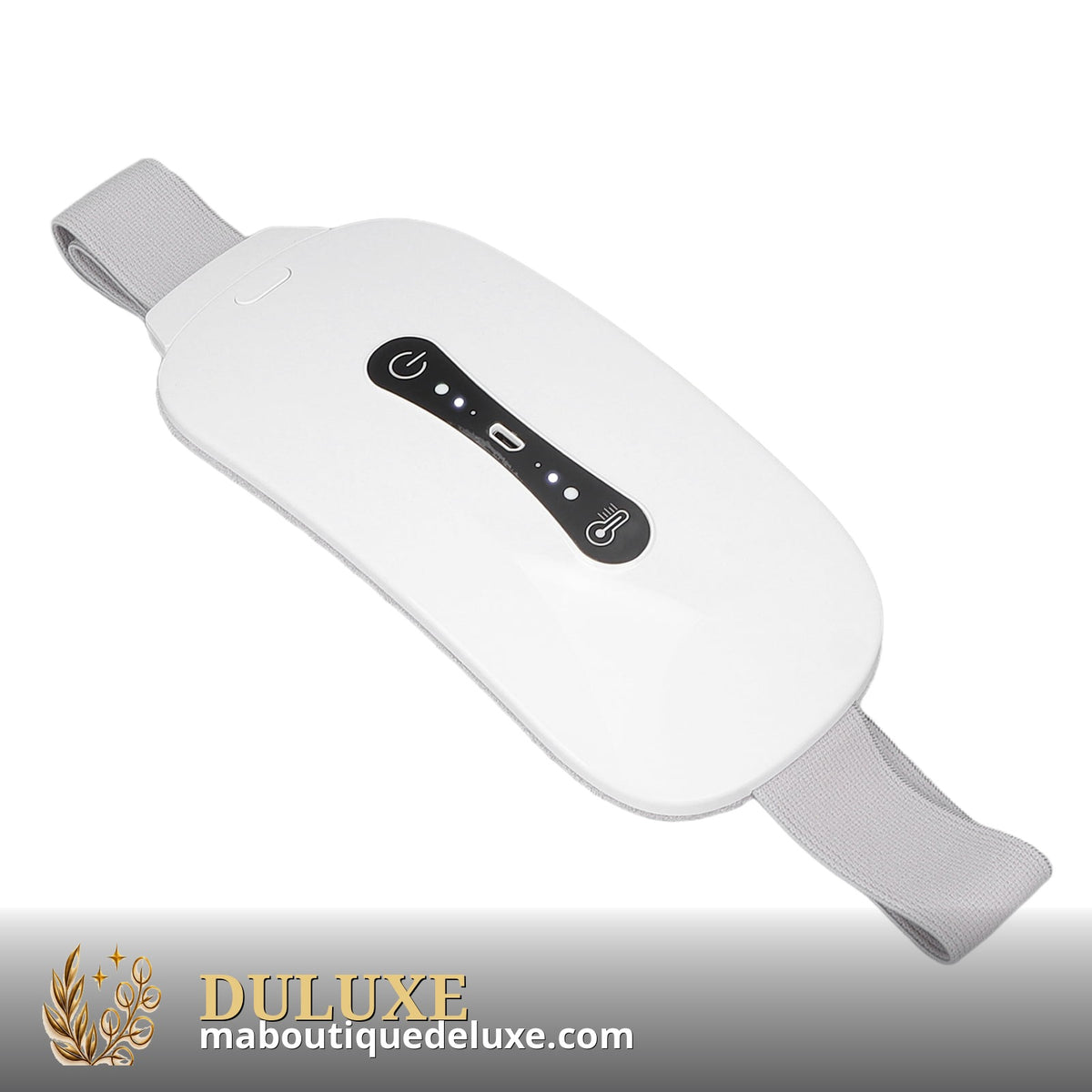 Ceinture chauffante DULUXE – coussin chauffant blanc rechargeable USB, discret sous les vêtements