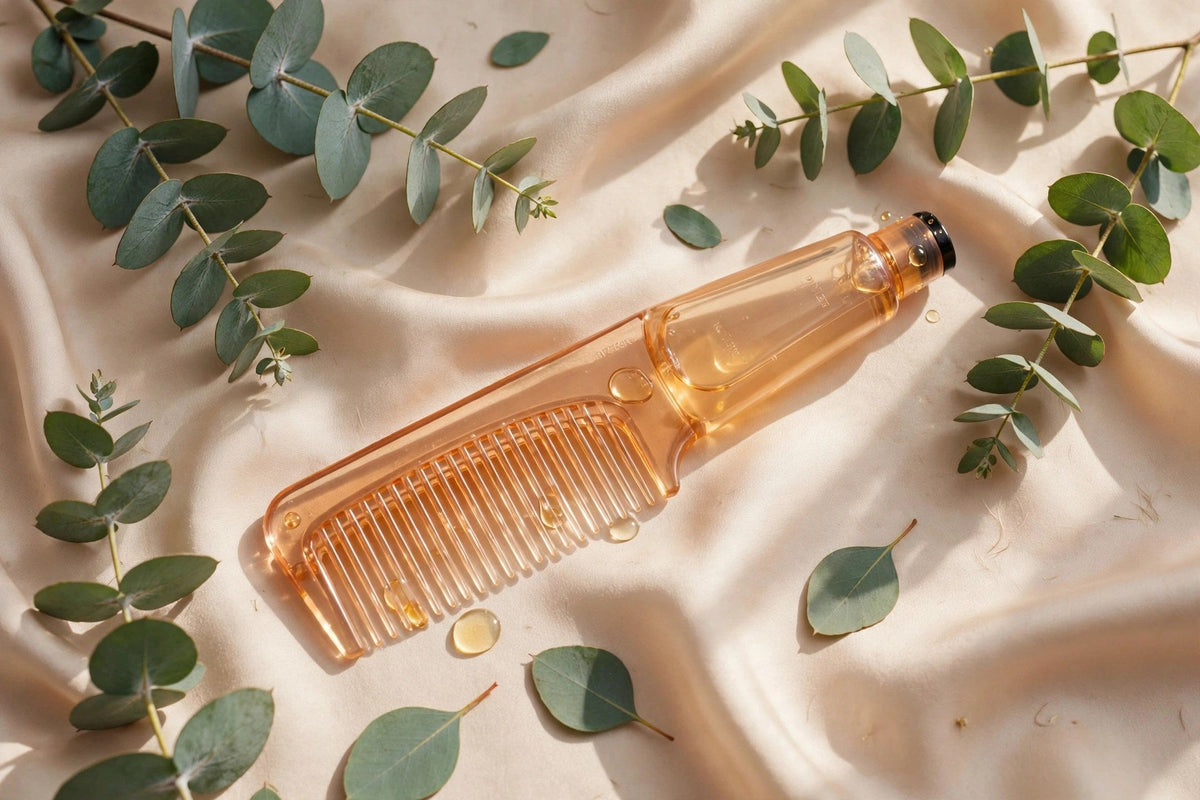 Peigne applicateur d'huile sur soie – vue d'angle