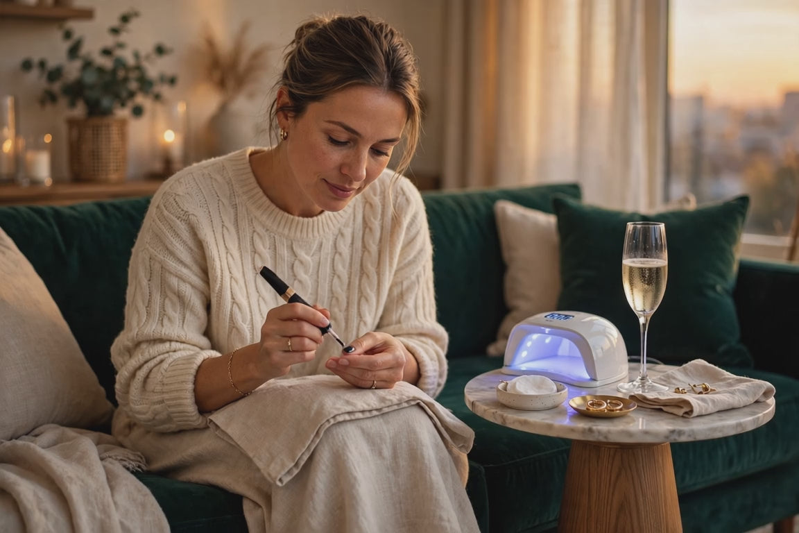 Vidéo DULUXE – le fini salon à la maison, manucure brillante et stylo vernis noir et doré